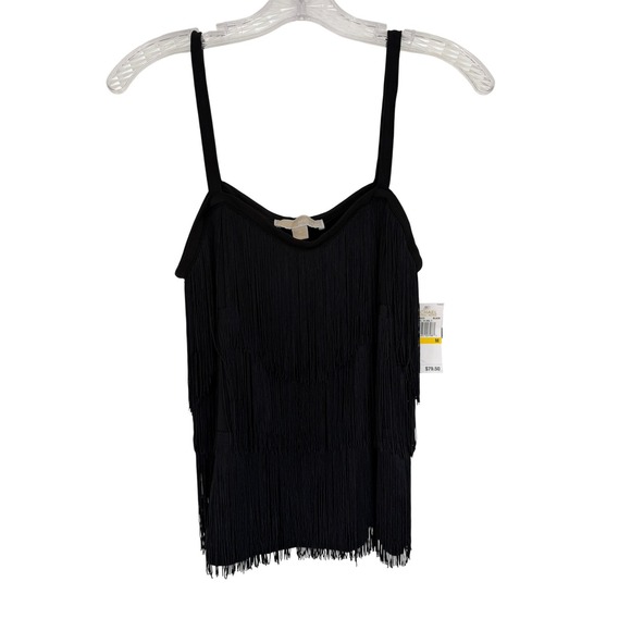 MICHAEL Michael Kors Tops - Michael Kors Black Tiered Fringe Camisole Top MH05A54A22 Womens Medium NWT